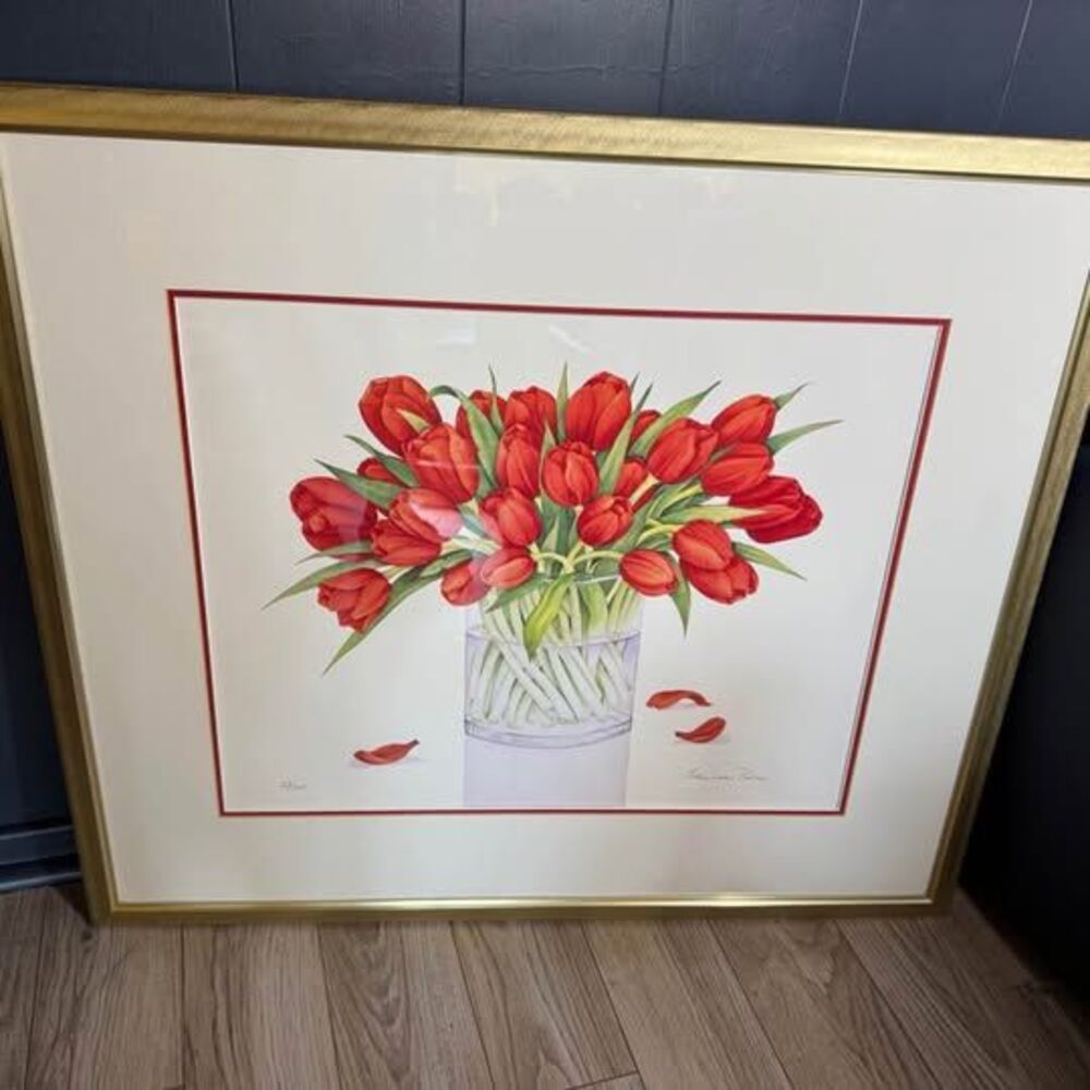 Signed Limited Edition Tulip Print by JoAnn Leardi Portnoy Professionally Framed